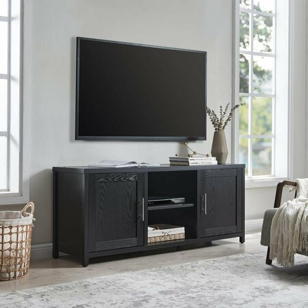 HUDSON & CANAL 65 in. Strahm Rectangular TV Stand Black Grain TV1690